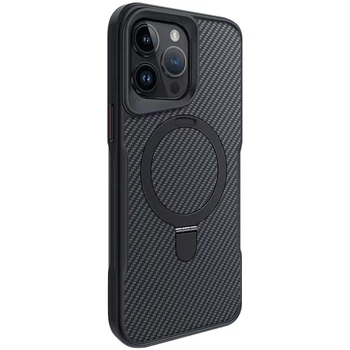 TPU+PC чехол Epik Metal Buttons with Magnetic Safe Carbon Ring для Apple iPhone 14 Pro (6.1") Черный