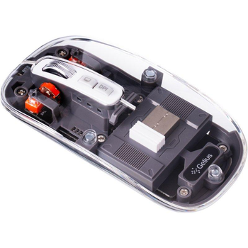 Беспроводная аккумуляторная мышь Gelius Aura GP-WM001 Transparent/Grey (бесшумная)
