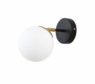 Светильник настенный Бра Light House SRS-20031/1W CP+Matte Black черный + золото, плафон белый