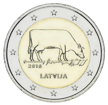 Монета Латвія 2 євро 2016 «Корова Латвійська коричнева» UNC