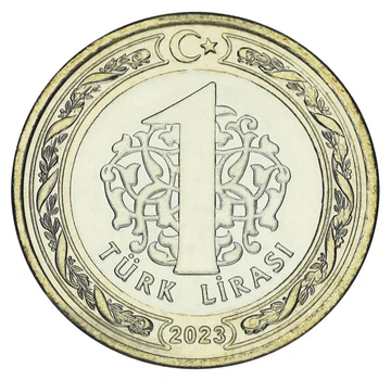 Монета Турция 1 лира 2023 Биметалл UNC
