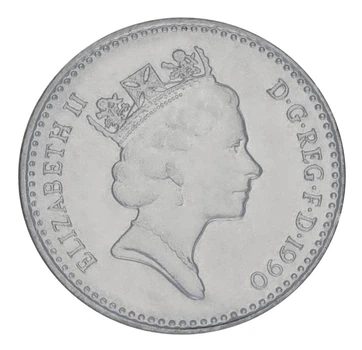 Монета Великобритания 5 пенсов 1990 F-VF