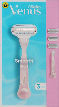 Станок для гоління жіночий (Бритва) Gillette Venus Smooth START + 3 катриджа