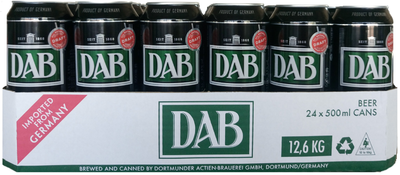 Упаковка пива DAB темне фільтроване 4.8% 0.5 л х 24 шт (4053400277936)