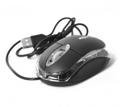 Миша USB Merlion MS-Zero, довжина кабелю 115 см, 2 кнопки+scroll, (98 х 60 х 36мм), Black, Q200