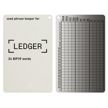 Мнемонический планшет Lapua Dev Seed phrase keeper 24+1 BIP39 for Ledger (LL24+1BIP39)