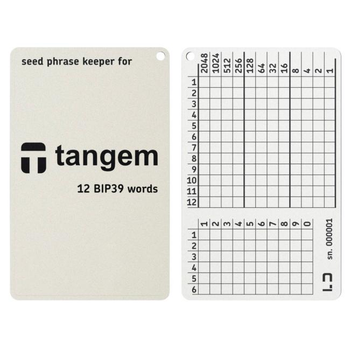 Мнемонический планшет Lapua Dev Seed phrase keeper 12 BIP39 + 6 PIN for Tangem (LT12+6pinBIP39)