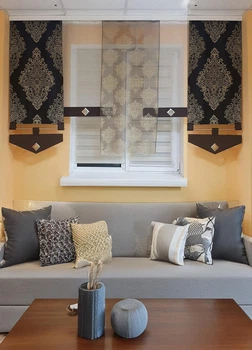 Комплект панельных занавесок Firanka Damask 250см венге (22_4п)