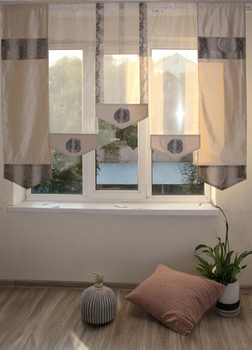 Комплект панельних фіранок Firanka Rose 5шт карниз 210см сірий (25_5п)