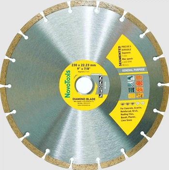 Алмазний диск NovoTools Standard 230х7х22,23 мм Сегмент (DBS230/S)