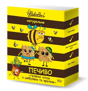 Печенье натуральное с луком и укропом BakerBee 90 г