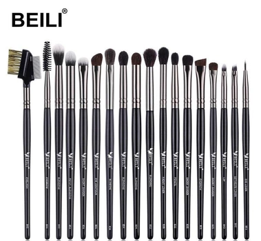 Профессиональные кисти для макияжа BEILI Black 18 единиц, натуральный ворс S5161-BX-E18