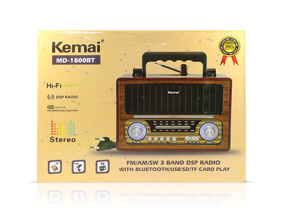 Радиоприемник Kemei Bluetooth DSP MD-1800BT с картридером и FM приемником