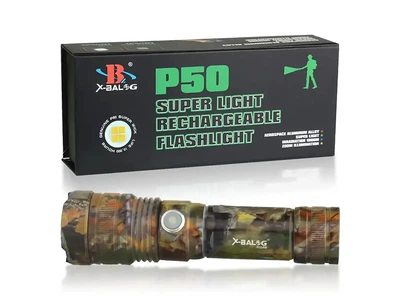 Фонарь полицейский X-BALOG BL-P512M-P50 1х18650 анодированный алюминий USB зум