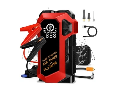 Пусковое зарядное устройство JUMP STARTER с компрессором 12В 4 в 1, емкость 2000 мАч, пиковая сила тока 600А