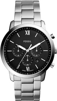 Часы мужские Fossil Fashion аналоговые с браслетом из нержавеющей стали кварцевые Серебристые (33-102-Fs5384)