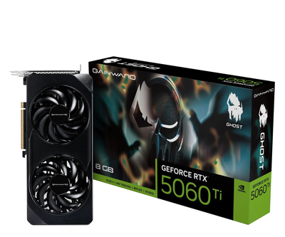 Видеокарта Gainward GeForce RTX 5060 Ti Ghost 8GB GDDR7 DLSS4 (NE7506T019P1-GB2062B) EU