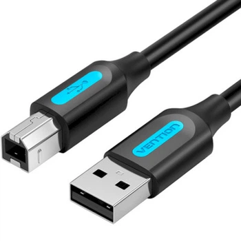 Кабель для принтера USB 2.0 AM/BM 1.0m 480Mbps PVC black VENTION (COQBF)