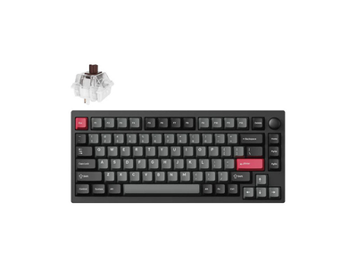 Клавіатура Lemokey P1 Pro Keychron Super Brown Hot-Swap Carbon Black (P1P-M3-UA)