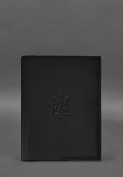 Обложка для нотариального реестра с Тризубом, кожаная, черная(BB_30004834)
