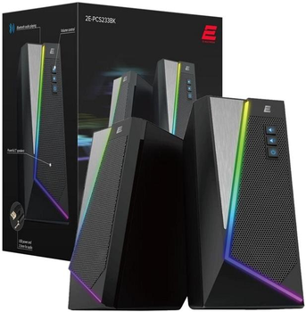 Мультимедійна акустика 2E PCS233 RGB 2.0 USB Black (2E-PCS233BK)