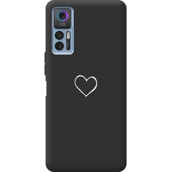 Силиконовый Черный Чехол с Картинкой для TCL 30 Принт (Сердце) (56082-ysb82)