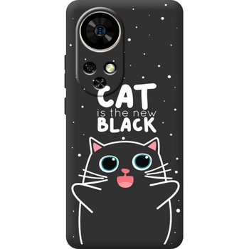 Силиконовый Черный Чехол с Картинкой для Ulefone Note 17 Pro Принт (Кот, Cat) (65170-ysb114)