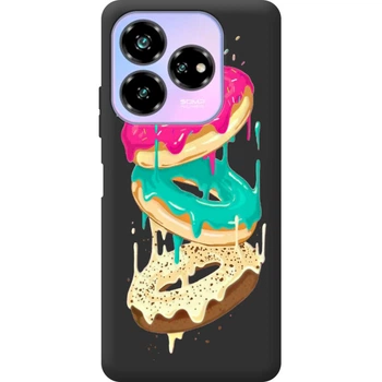 Силіконовий Чорний Чохол з Картинкою для ZTE Nubia V60 Design Принт (Кольорові Пончики) (58282-ysb001)