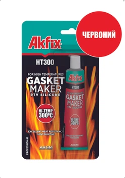 Герметик високотемпературний Akfix HT300 до +300°C 50 мл червоний