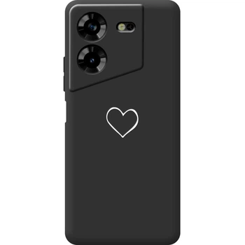 Силіконовий Чорний Чохол з Картинкою для Tecno Pova 5 Принт (Серце) (48113-ysb82)