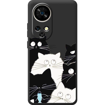 Силиконовый Черный Чехол с Картинкой для Ulefone Note 17 Pro Принт (Кошки) (65170-ysb005)