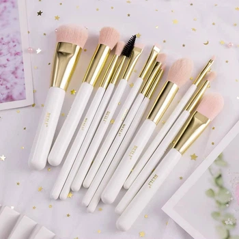 Профессиональные кисти для макияжа BEILI White 12 единиц, натуральный ворс S5161-WG12