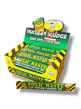Жевательные конфеты Toxic Waste Sour Apple Chew Bar Зеленое яблоко 50 шт (20 г)