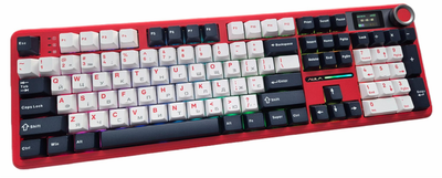 Механічна бездротова (Bluetooth + 2,4G) клавіатура з HOT SWAP AULA F108PRO RGB FengLing Switch Mac/Win УКР/АНГЛ Red (F108PR)