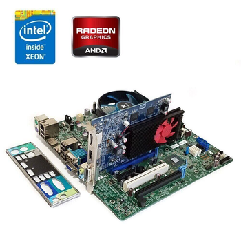 Комплект: Материнская плата Dell Optiplex 7010 MT / Intel Xeon E3-1230 v2 (4 (8) ядера по 3.3 - 3.7 GHz) / 32 GB DDR3 / AMD Radeon R9 350 OEM, 2 GB GDDR5, 128-bit + Кулер Vinga Q4 б/у