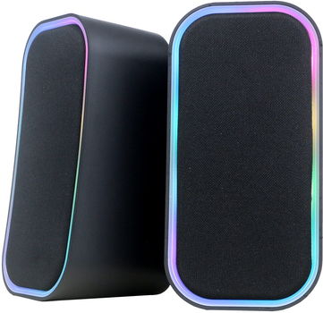 Zestaw głośników Omega Speakers Stereo 2.0 6W RMS RGB Audio Tower Black (OGG135)