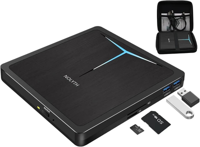 Внешний портативный привод NOLYTH CT01 5 в 1 DVD RW Drive USB 3.0 Hub SD/TF и чехлом