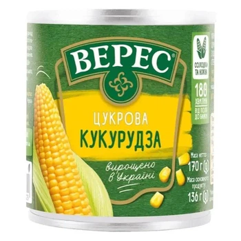 Кукуруза Верес консервированная сахарная 170 г