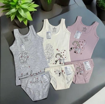 Комплект 3шт нижнего белья для девочки Baykar р 4 134-140 см 7-8 лет арт 4400-5398