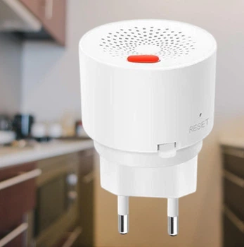Смарт-датчик утечки газа Tuya WIFI + Bluetooth детектор с сигнализацией для обнаружения биогаза / сжиженного газа / CH4 / природного газа, белый (104629600)