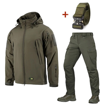Форма M-Tac Куртка SoftShell и Брюки Aggressor Gen.II Flex + Подарок ремень Кобра олива размер XL