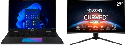 Ноутбук MSI Titan 18 HX AI A2XWJG (A2XWJG-634UA) Core Black + Монітор 27" MSI G271CQP E2 (комплект)