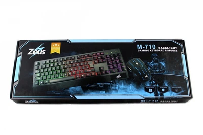 Клавиатура LED GAMING KEYBOARD + Mouse M 710 проводная для ПК и ноутбука 104 клавиши 2400 dpi