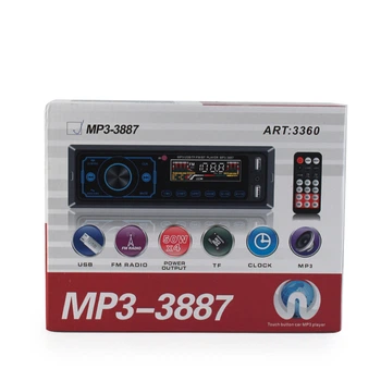 Автомагнитола MP3 3887 ISO 1DIN сенсорный дисплей USB SD FM 50W
