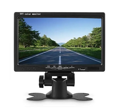 Дисплей LCD 7 дюймов для двух камер 1024х600 на торпедо черный