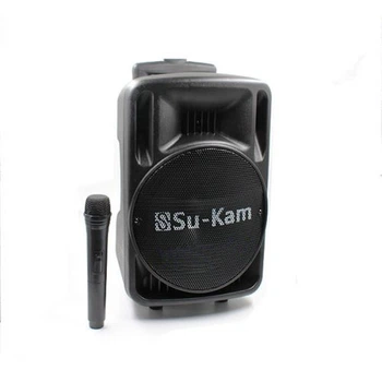 Беспроводная аккумуляторная колонка Su-Kam 100D BT (1 микрофон, 12В/220В) черная, автономная