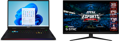 Ноутбук MSI Raider 18 HX AI A2XWJG-404UA Core Black + Монітор 31.5" MSI G321Q (комплект)
