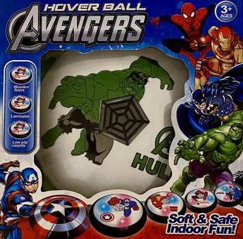 Аэромяч Hoverball Avengers LED светящийся летающий мяч Аэрофутбол Халк (MD13138)