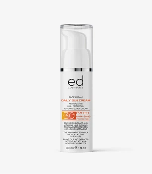Денний сонцезахисний крем з SPF 30 DAILY SUN CREAM ED Cosmetics 30 мл 5907284286357