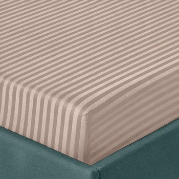Простынь на резинке Zastelli Ivory Stripes 1 см Сатин Полуторные 160х200 + 25 см Айвори (2555000005879)